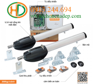 Motor cửa cổng tự động Roger BE20-210 cánh tay đòn